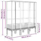 Raised Bed with Greenhouse Cover Rattan Look 120x40x140 cm 4015834