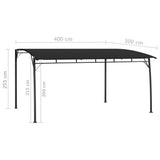 Sunshade awnings 4 x 3 x 2.55 m Anthracite 47979