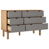 Drawer Cabinet OTTA Brown&Grey 111x43x73.5cm Solid Wood Pine 348586