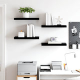 Floating Wall Shelves 4 pcs High Gloss Black 50x23.5x3.8 cm MDF 323768