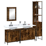 4 Piece Bathroom Furniture Set Smoked Oak Engineered Wood 3214812