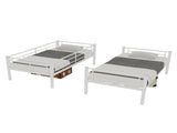 White reinforced metal bunk bed with iron art on top and bottom, dormitory/children's room double W3987P434160