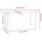 ZNTS Coffee Table Honey Brown 110x55x45 cm Solid Wood Pine 822345