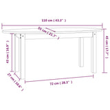 ZNTS Coffee Table Honey Brown 110x55x45 cm Solid Wood Pine 822345