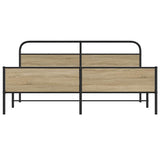 Metal Bed Frame without Mattress Smoked Oak 183x213 cm 3318675