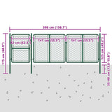 144446 Garden Gate Steel 400x125 cm Green
