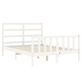 Bed Frame without Mattress White Small Double Solid Wood Pine 3191877