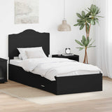 Bed Frame with Headboard Black 70 x 190 cm Engineered Wood 3413667