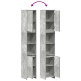 Bathroom Cabinet Concrete Grey 30x30x183.5 cm Engineered Wood 856063