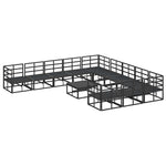 Garden Sofa Set with Cushion Black Aluminium 3378923
