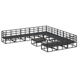 Garden Sofa Set with Cushion Black Aluminium 3378923