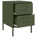 Bedside Cabinet Olive Green 36x39x50.5 cm Steel 842930