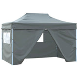 Professional Folding Party Tent with 4 Sidewalls 3x4 m Steel Anthracite 48897