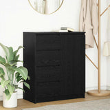 Sideboard with Drawers Black Oak 71x35x84 cm Engineered Wood 861581