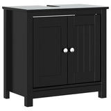 2 Piece Bathroom Furniture Set BERG Black Solid Wood Pine 3206493