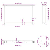 Coffee Table Legs U-Shaped 2 pcs Natural Steel 60x cm Steel 4013163