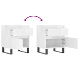 Bedside Cabinets 2 pcs High Gloss White 40x35x50 cm Engineered Wood 830689