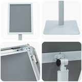 Pedestal Poster Stand 32 x 27 x 119 cm Cast Iron Silver 42030064