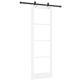Sliding Door White 78 x 232 cm Solid Pine Wood and Glass 3332276