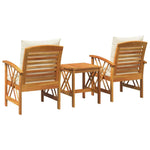 Garden Sofa Set with Cushion 3 pcs Brown Solid acacia wood 4106449