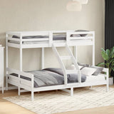 Bunk Bed without Mattress 80x200/140x200 cm White Solid Wood 3207166