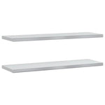 Wall Shelves 2 pcs 100x30x3 cm Silver Stainless Steel 30279