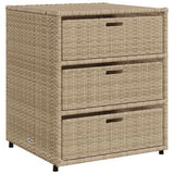 Garden Storage Cabinet Beige 55x59x69 cm Poly Rattan 365558