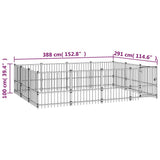 Outdoor Dog Kennel Steel 11.58 m 3124617