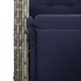9 Piece Garden Dining Set with Cushions Grey Poly Rattan 3212513