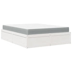 ZNTS Bed with Mattress White 140x200 cm Solid Wood Pine 3281935