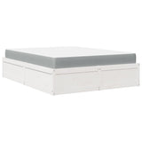 Bed with Mattress White 160x200 cm Solid Wood Pine 3281929