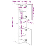 Bathroom Cabinet White 30x30x130 cm Engineered Wood 804997
