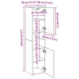 Bathroom Cabinet White 30x30x130 cm Engineered Wood 804997