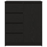 Sideboard with Drawers Black Oak 71x35x84 cm Engineered Wood 861581