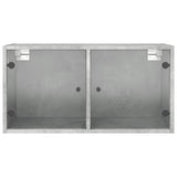 Wall Cabinets with Glass Doors 2 pcs Concrete Grey 68.5x37x35 cm 836504