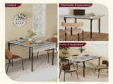 Four-Person Drop Leaf Dining Table - Grey T3398P343148