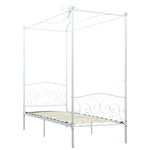 ZNTS 284468 Canopy Bed Frame without Mattress White Metal 90x200 cm