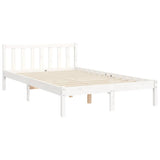 Bed Frame without Mattress White Small Double Solid Wood Pine 3191942