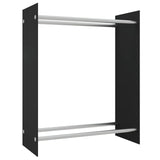 Firewood Rack Black 80x35x100 cm Tempered Glass 327470