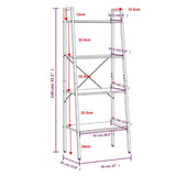 4-Tier Standing Shelf Dark Brown and Black 56x35x140 cm 336365