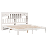 Bookcase Bed without Mattress White 180x200cm Solid Wood Pine 3322608