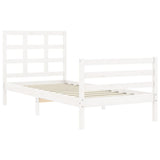 Bed Frame without Mattress White Small Single Solid Wood 3193947
