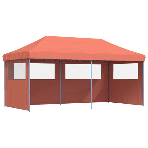 ZNTS Foldable Party Tent Pop-Up with 3 Sidewalls Terracotta 4004949