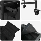 Laundry Basket 2 Compartments with Wheels Black Oak 859095