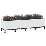 Garden Planter with Wheels White 160 x 40 x 48 cm PP 3423137