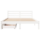 Bed Frame without Mattress White 140x190 cm Solid Wood Pine 3301533