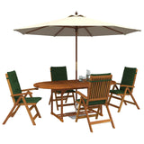 5-Piece Garden Dining Set Natural Solid Acacia Wood 3434487