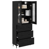 Highboard with Drawer 2 pcs Black Oak Engineered Wood 3416247