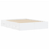 Bed Frame with Drawers without Mattress White 140x190 cm 3207301
