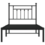 Metal Bed Frame without Mattress with Headboard Black 90x190cm 353529